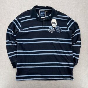 VTG 90s ENYCE Rugby Shirt Mens XL Navy Blue Striped Long Sleeve Y2K Hip Hop